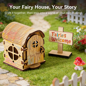 Kit Fai-<span class=keywords><strong>da</strong></span>-Te/Casa delle Fate in Legno 3D ad Arco, Giocattolo Educativo STEM, Decorazione <span class=keywords><strong>da</strong></span> <span class=keywords><strong>Giardino</strong></span> in Miniatura Tagliata al Laser - Product Image 6