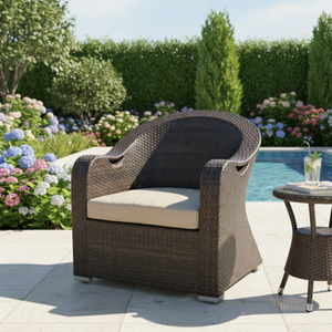 Nouveau Fauteuil d'extérieur en rotin minimaliste, moderne, en gros, directement <span class=keywords><strong>de</strong></span> l'usine, en promotion, pour patio, <span class=keywords><strong>jardin</strong></span>, balcon, café - Product Image 4