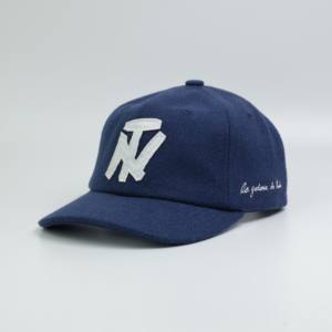 Cappellino da Baseball Premium a 6 pannelli personalizzato con Logo esclusivo sportivo per il tempo libero cappello di lana ricamato a mano marrone colore blu metallo - Product Image 4