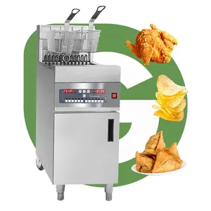 Comercial 100 litros pollo sola cesta quemador de Gas resistente freidora automática temporizador 3 para chip de plátano