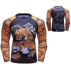 Bán buôn tùy chỉnh MMA nén Áo sơ mi-Đầy đủ thăng hoa in không có gi bjj phát ban bảo vệ-độ ẩm Wicking fightwear - Product Image 6