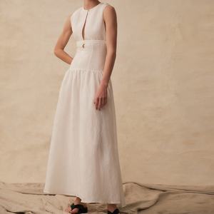 Élégantes Robes <span class=keywords><strong>de</strong></span> Mariée Simples Blanches, <span class=keywords><strong>Robe</strong></span> <span class=keywords><strong>de</strong></span> Mariée Pudique, Robes Décontractées <span class=keywords><strong>de</strong></span> Luxe d'Été à Col en V sans Manches - Product Image 3