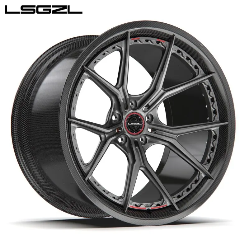 Rueda de fibra de carbono personalizada LSGZL 18 20 22 24 26 pulgadas 5x114,3 5X120 6X139.7 llanta de coche para Mercedes Corvette Land Rover Rolls-Royce