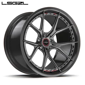 LSGZL custom carbon fiber wheel 18 20 22 24 26 inch 5x114.3 5X120 6X139.7 car rim for mercedes corvette Land Rover Rolls-Royce
