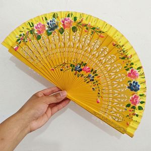 Éventail portable en bambou, style amour, sculpté, artisanat DIY, pour publicité, promotion de fête, avec motif de peinture décorative - Product Image 4