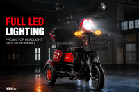 Tricycle électrique pour adultes, scooter à 3 roues, batterie au plomb-acide 60V 20Ah, écran LCD, pneus à vide 300-8, mobilité pour personnes âgées