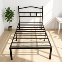 Hochwertiges Eisenbettgestell mit Kopfteil, leerer Kartonverpackung, Eisenkunst-Stahlrahmen, 1,8-2 Meter Einzelbett