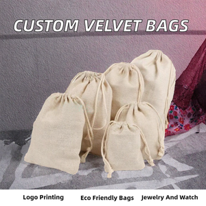 Sacs en tissu de coton à cordon pour montres et bijoux, personnalisables en couleur et taille, avec logo de marque imprimé, recyclables, vente en gros - Product Image 2