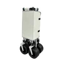 Chariot de camping pliable tout-terrain à une seule poussée, gain de place, frein avant pivotant à 360°, poignée réglable, chariot utilitaire
