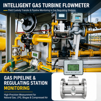 Flowmeter Turbin Gas LWQ DN150 Gas Alam Terkompresi Metana Industri Kompensasi Suhu dan Tekanan Cerdas Aluminium