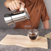 HIGHWIN 2 4 6 10 tasses en acier inoxydable à induction pour machine à expresso Moka Pot Percolator