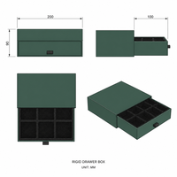 OEM Geschenkbox mit Schiebefach aus Hartkarton, Individuellem Logo, Goldfolienrand und Flockfutter für Schmuckverpackungen