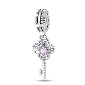 Nuevo Dije de Plata de Ley S925 con Circonita de Colores, Llavero de Mariposa, <span class=keywords><strong>Palma</strong></span>, Ángel, Colgante para Pulsera DIY, Joyería al por Mayor para Mujer - Product Image 4