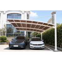 Abri de voiture en aluminium robuste, toit en arche moderne, construction durable pour une longue durée de vie, assemblage rapide, kit à assembler par visage à visage pour voiture et jardin