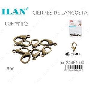 Chiusure a Moschettone Ilan 23mm Bronzo Antico 6 Pezzi Componenti per Gioielli - Product Image 3
