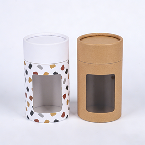 Colorful Round Paper Tube <b>Boxes</b> for Cosmetics Recycled Materials Embossed and Matt Laminated for <b>Sock</b> and Bottle Packing - Product Image 4