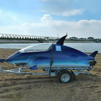 Bateau Moteur Semi-Hydroglisseur de Plongée, Barge de Loisirs Personnelle en Fibre de Verre, Hors-Bord Rapide à Faible Consommation, Course de Requin et Sous-Marin