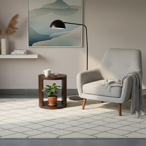 Mesa Auxiliar Moderna de Madera de Caucho Duradera con Chapa de MDF y Fresno, Muebles de Sala de Estar, Fácil de Limpiar, con 1 Año de Garantía - Product Image 3