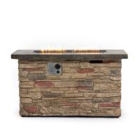 Table brasero rectangulaire moderne en MGO de 50000 BTU, écologique, pour intérieur/extérieur, au propane, pour terrasses et fêtes de jardin
