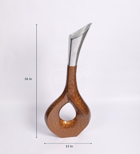 Brown Flower Big Corner Aluminum <b>Vase</b> For Usage Home Hotel Restaurant Wedding Party Occasions Commercial Buyers <b>Vintage</b> Unique - Product Image 5