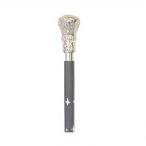 Fancy Walking Stick For Men's Black Cane Eco Friendly And Durable Handmade Walking Stick With Metal Handle Customizable Designs - Product Image 1