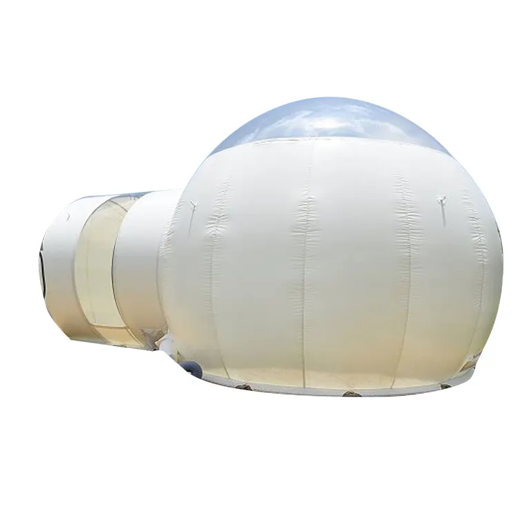 Trong Suốt Dome Rõ Ràng Inflatable Bubble Lawn Tent Với Tunnel