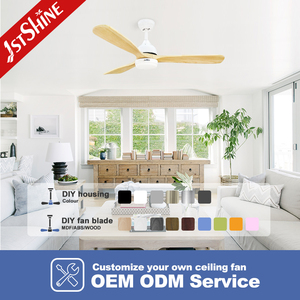 Ventilateur de plafond 1stshine 52 pouces 3 pales solides Moteur en cuivre Ventilateur de plafond à haut débit d'air avec lumières LED et télécommande - Product Image 4