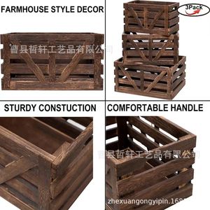 Caja de Almacenamiento de Madera Rectangular Apilable Estilo Americano para Organizar la Sala de Estar zx-1013 - Product Image 3