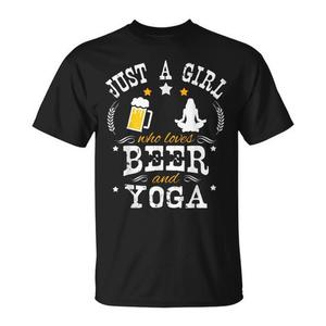 Juste une fille qui aime la bière et le yoga – T-shirt promotionnel amusant pour les amateurs de bière et de yoga - Product Image 1