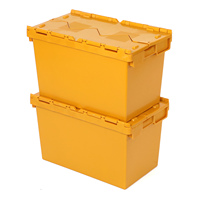 Conteneurs en plastique PP empilables pour la distribution au détail, grandes caisses de stockage écologiques avec couvercle intégré pour l'inventaire d'entrepôt