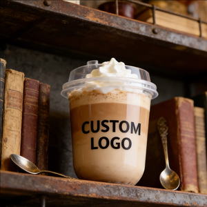 Gobelets transparents en plastique PP à paroi simple de 400 ml, 90 mm, imprimés avec logo personnalisé pour café chaud - Product Image 4