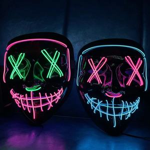 Led Purge Masker Halloween Party Enge Rekwisieten Lichtgevende Purge Masker Led Light Up Horror Festival Cosplay Masker Voor Mannen Vrouwen Kinderen - Product Image 6