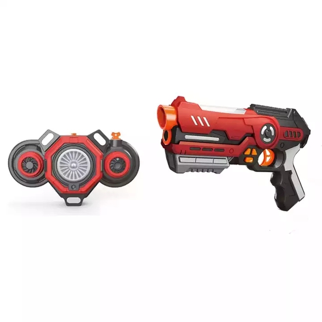 Battery Operated Shooting Infrared Ray Gun Laser Game Gun with Vest Target, Sounds and Lights, Spray ,40m Distance