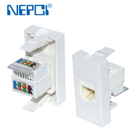 Módulo de red NEPCI CAT5E Dual IDC de fábrica, placa frontal de 22.5x45mm para montaje en panel, conector Keystone RJ45 CAT6 UTP de 180 grados para PC