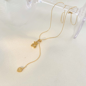 Corazón hueco diseño <span class=keywords><strong>de</strong></span> oso <span class=keywords><strong>de</strong></span> peluche hebilla extraíble ajustable joyas <span class=keywords><strong>de</strong></span> acero inoxidable collar <span class=keywords><strong>de</strong></span> clavícula <span class=keywords><strong>de</strong></span> acero <span class=keywords><strong>de</strong></span> titanio - Product Image 1