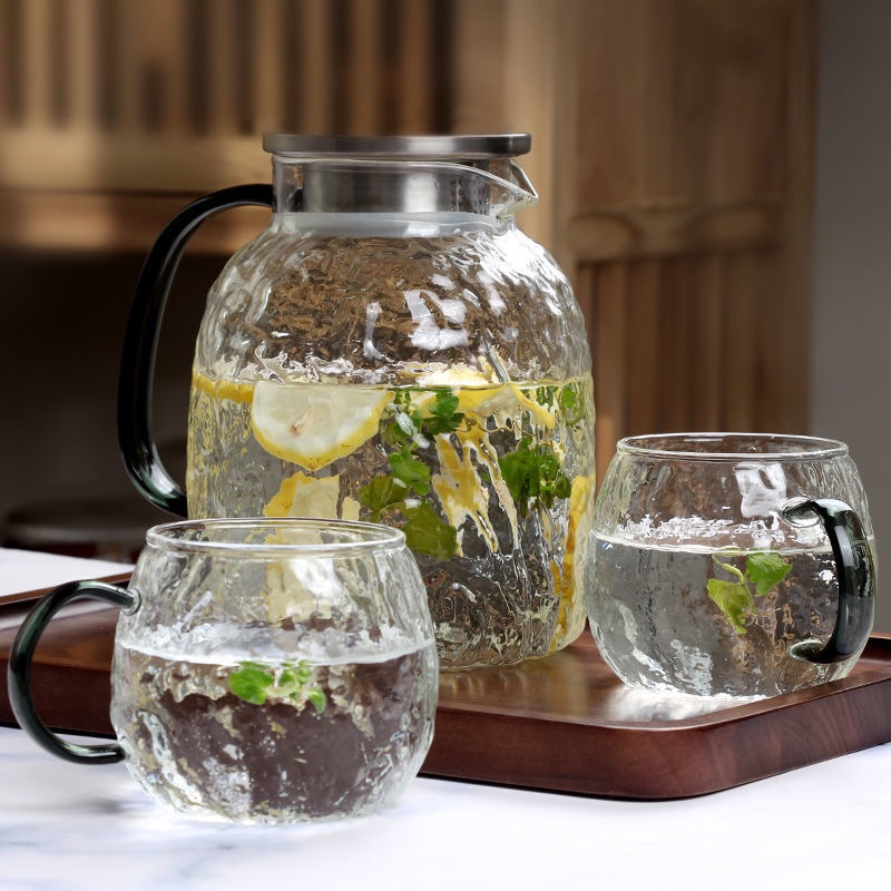large capacity 1.8l borosilicate glass Pitcher heat-resistant glass cold water bottle cool kettle glass jug