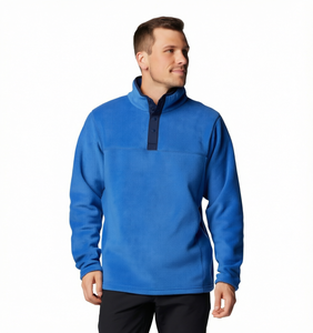 Sweat-shirt en polaire pour homme, col zippé, coupe classique, manches longues, coton et polyester, vêtements décontractés pour l'extérieur - Product Image 1