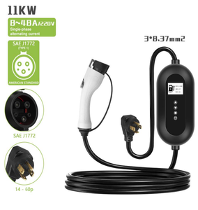 Chargeur mural pour véhicule électrique 11 kW avec écran couleur, connecteur lumineux LED rond, pour garage domestique, chargeur de voiture électrique AC - Product Image 1