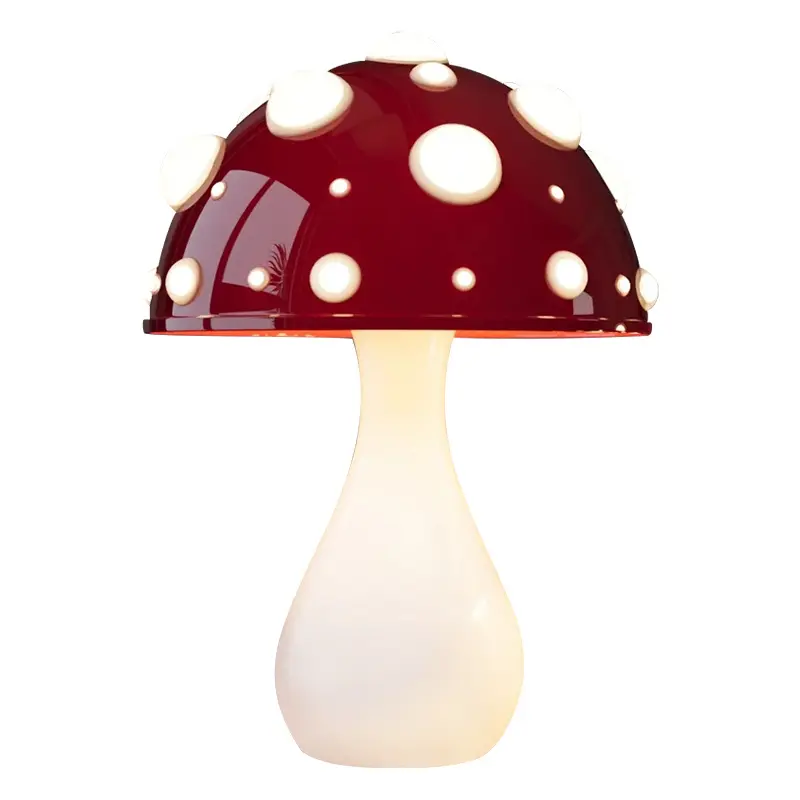 Luminária de mesa decorativa pequena com cogumelos para quarto, quarto, quarto, estudo, dormitório, atmosfera, luz de mesa, recarregável por USB, luz noturna para presente