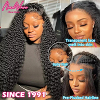 Nouvelle perruque NewWave en cheveux humains naturels bouclés profonds, 100 % cheveux humains brésiliens, perruque Lace Front bouclée, double épaisseur, cheveux vierges indiens HD