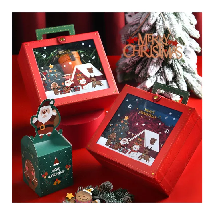 クリスマスウェディングコンパニオンレッドニューイヤーギフトボックス三次元天国と地球カバークリスマスパッキングギフトペーパーボックス