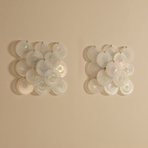 Lámpara de pared de cristal Healing Home Cream, redonda, con LED E27, acabado dorado, para sala de estar y dormitorio - Product Image 2