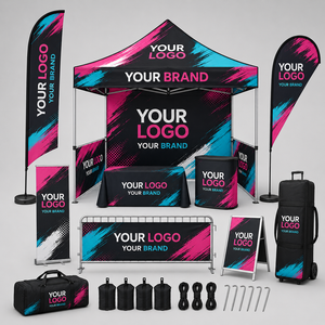 Matériel pour stand d'événement sportif avec tente publicitaire, fanions, panneau d'affichage, bracelets et éventails, tente d'événement - Product Image 5