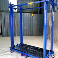 Échafaudage électrique pour l'installation de systèmes HVAC et de climatisation, plateforme élévatrice mobile avec plateau à outils