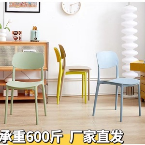 Silla de Comedor de Plástico con Respaldo, Estilo Nórdico Blanco Reforzado, para Uso en Interiores y Exteriores - Product Image 4