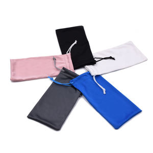 Gran oferta, logotipo personalizado, bolsa suave para gafas, bolsa para gafas de sol a prueba de polvo, bolsa para gafas de microfibra OEM de alta calidad con cordones - Product Image 2