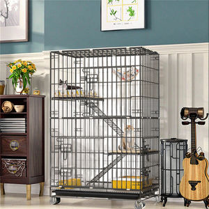 Ev kullanımı için kapalı kedi Villa kum kabı ve BreedingWire katlanabilir çok katmanlı şifreli kedi kafesi - Product Image 3