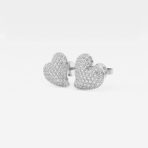 ต่างหูเพชรทรงหัวใจแบบฝังเพชรทรงกลม 3/4 กะรัต ดีไซน์หรูหรา ประกายระยิบระยับ สวยงามอย่างมีระดับ ผลิตจากเพชรที่เพาะเลี้ยงในห้องปฏิบัติการ เหมาะสำหรับเป็นเครื่องประดับสุดหรู - Product Image 4