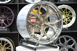 Jantes en alliage forgé FSC-56 personnalisées en deux parties, finition or brossé, 18 19 20 21 22x10 pouces, pour <span class=keywords><strong>BMW</strong></span> Mercedes Audi GMC - Product Image 3