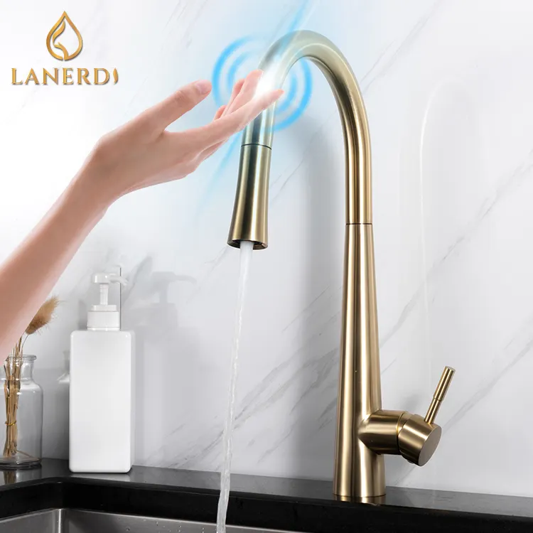 Lanerdi อัตโนมัติสมาร์ท Motion Touch & Sensor ดึง Swan คอสเปรย์ครัวก๊อกน้ำ Sensor